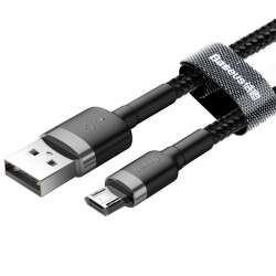 KABEL USB/MICRO USB NYLONOWY BASEUS CZARNO-SZARY
