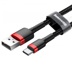 KABEL USB/USB-C NYLONOWY BASEUS CZARNO - CZERWONY